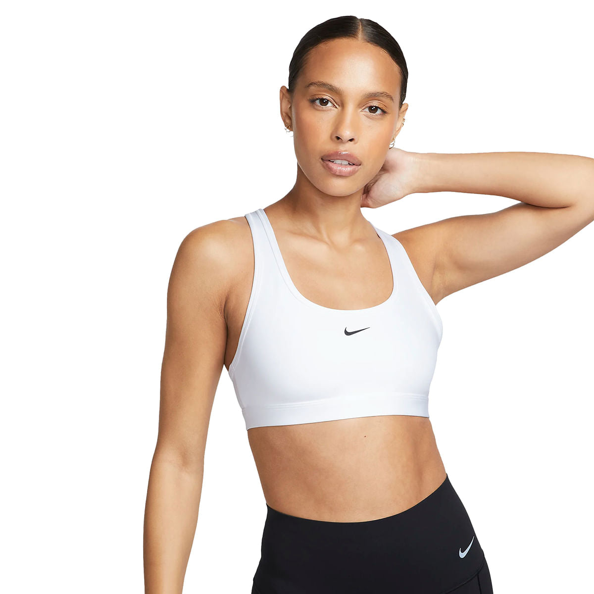 Nike Womens Swoosh Light Support Sb Sports Bras in White Color