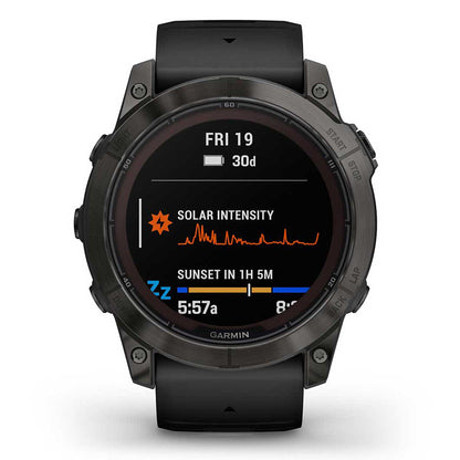 Garmin Unisex Fenix7X Pro Sphire Solr Smart Watches in Black Color