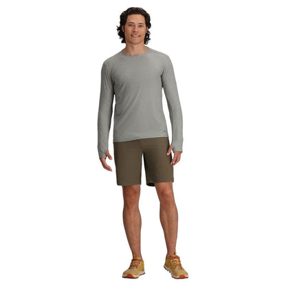 Royal Robbins Mens Amp Lite Crew L/S Tops in Grey Color