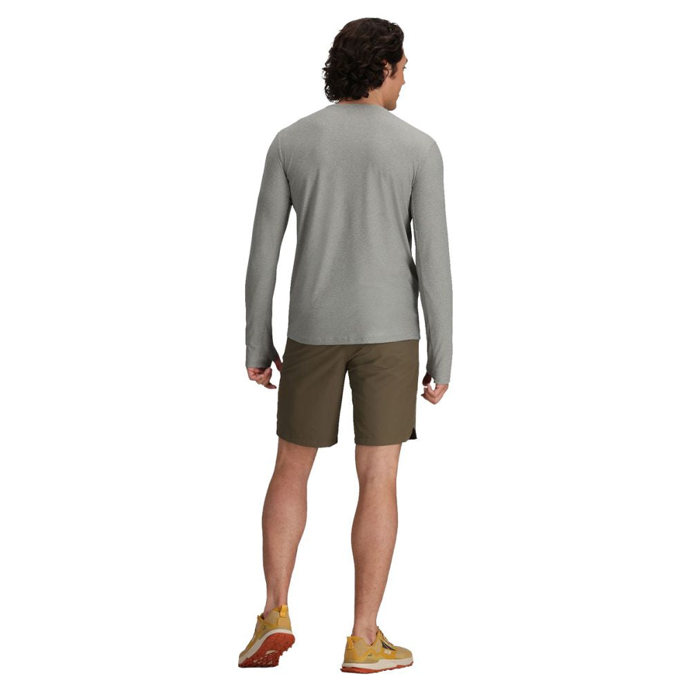 Royal Robbins Mens Amp Lite Crew L/S Tops in Grey Color