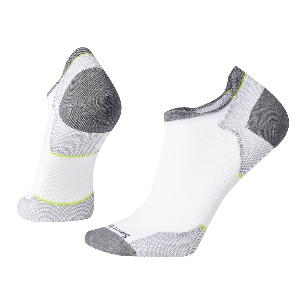 Smartwool Unisex Run Zero Cushin Low Sock in White Color