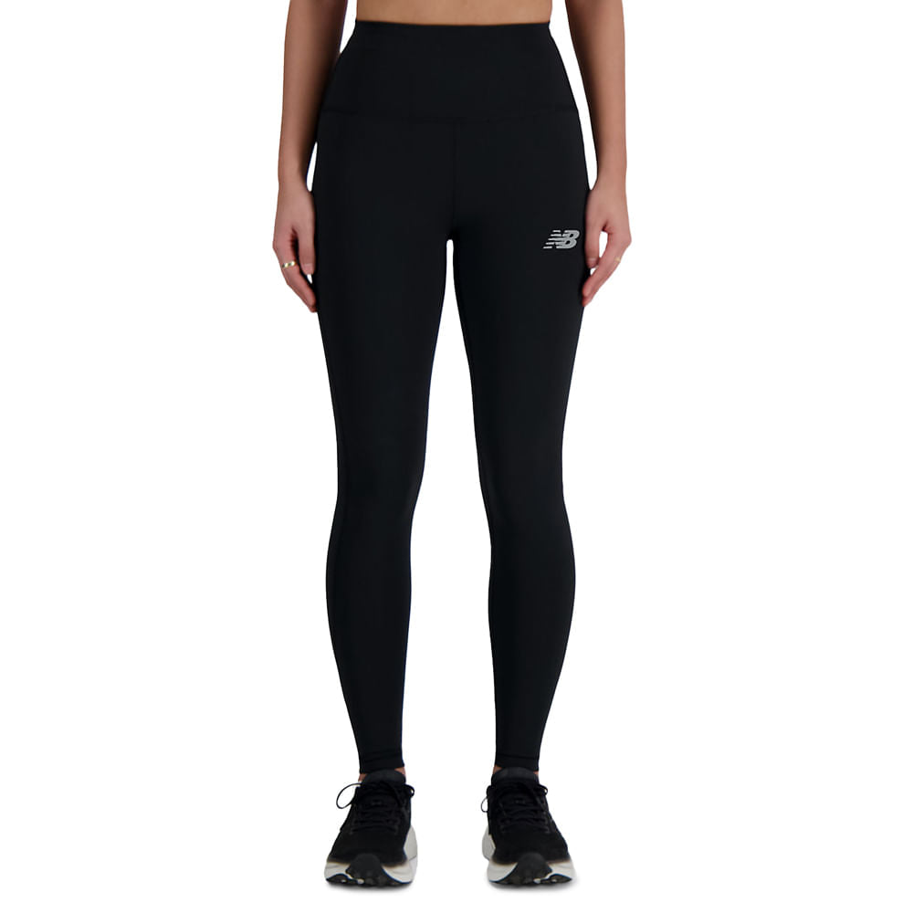 New Balance Womens Nb Sleek High Rise Leggi Tights in Black Color