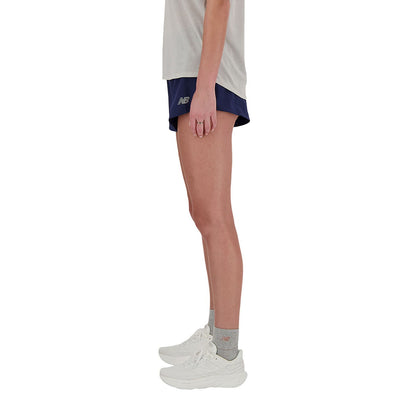 New Balance Womens Rc Short 3 Shorts in Blue Color