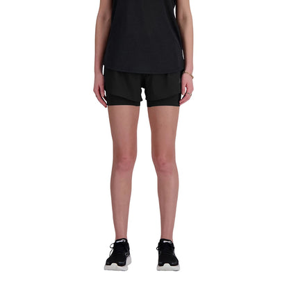 New Balance Womens Rc Seamless 2 In 1 Short in Black Color