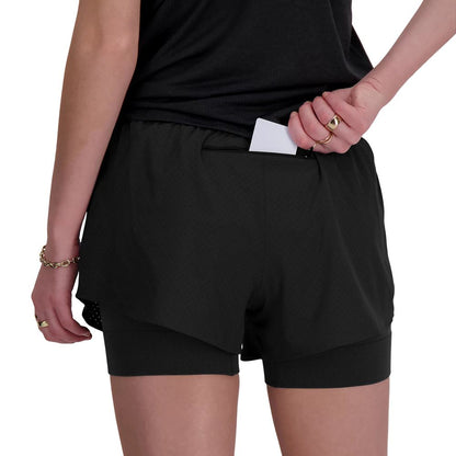 New Balance Womens Rc Seamless 2 In 1 Short in Black Color