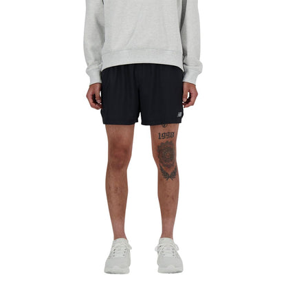 New Balance Mens AC Lined Short 7 Shorts in Black Color