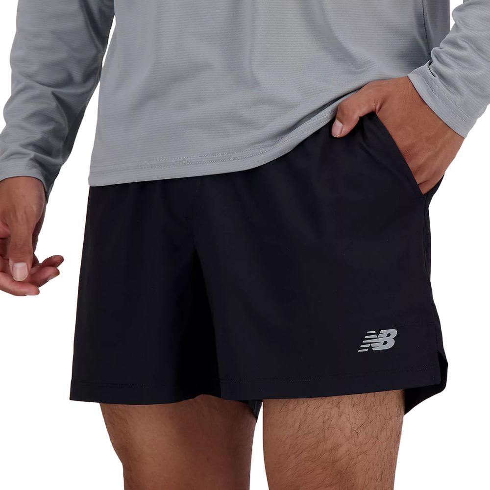 New Balance Mens AC Lined Short 5 Shorts in Black Color