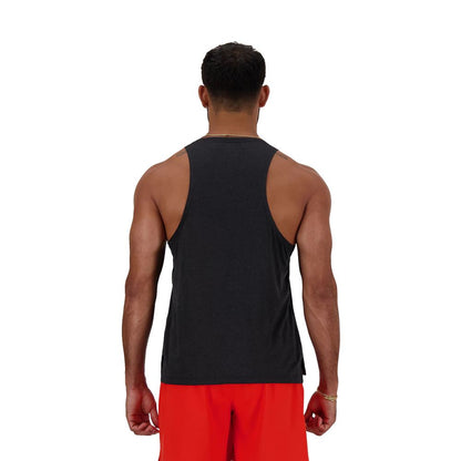 New Balance Mens Athletics Singlet Tops in Black Color