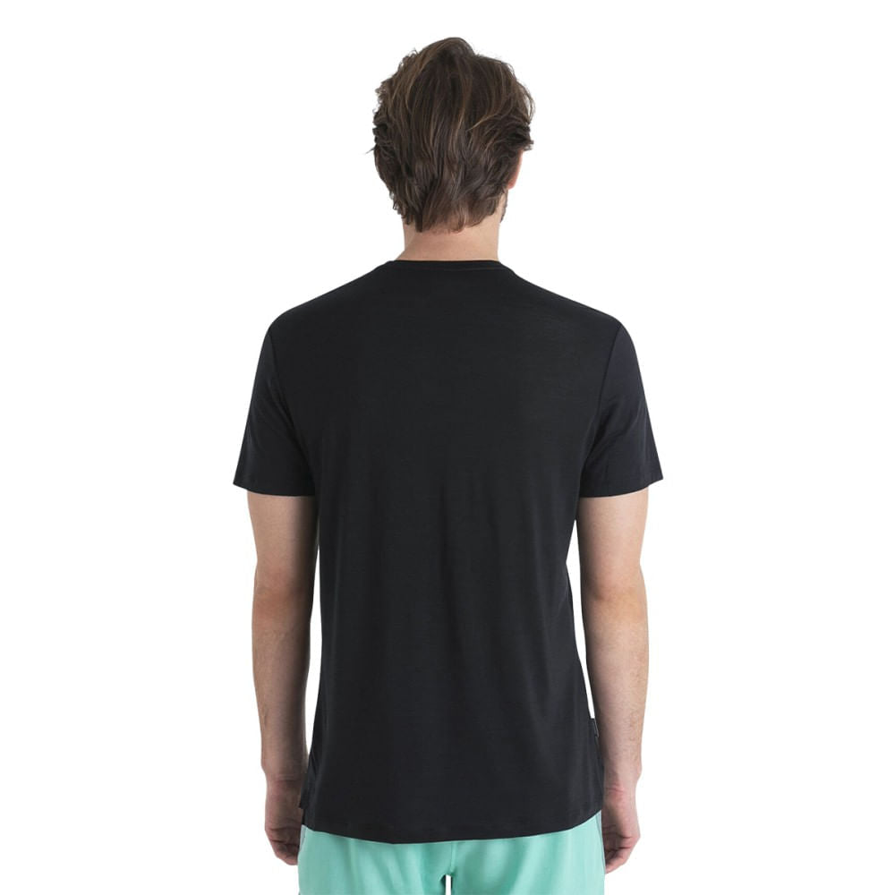 Icebreaker Mens 125 Coollt short sleeve Sphere3 Tops in Black Color
