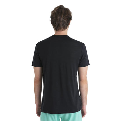 Icebreaker Mens 125 Coollt short sleeve Sphere3 Tops in Black Color