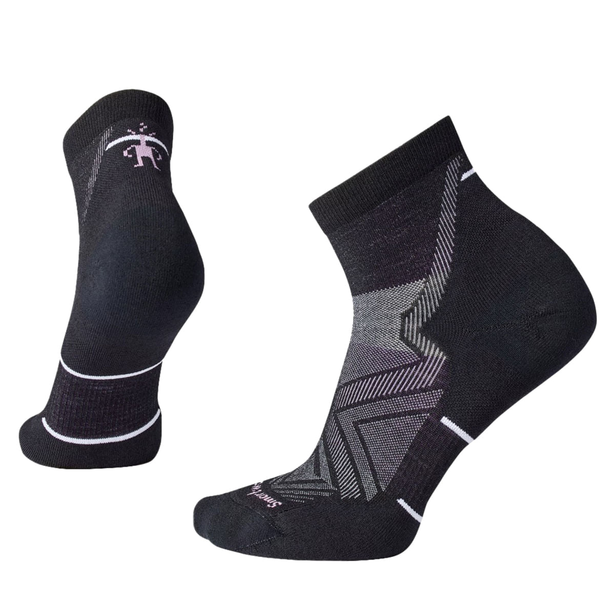 Smartwool Womens Run Targeted Cush.Ank Socks in Black Color