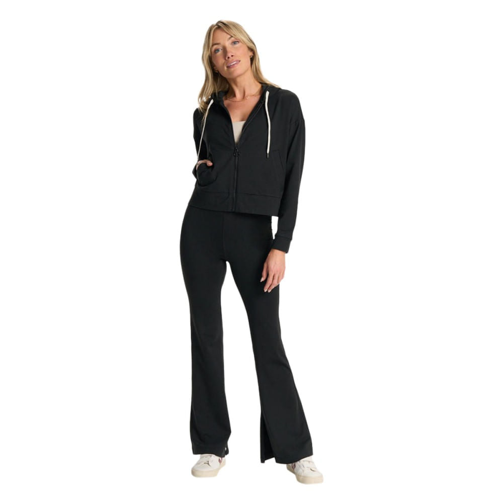 Vuori Womens Granite Full Zip Pullover in Black Color