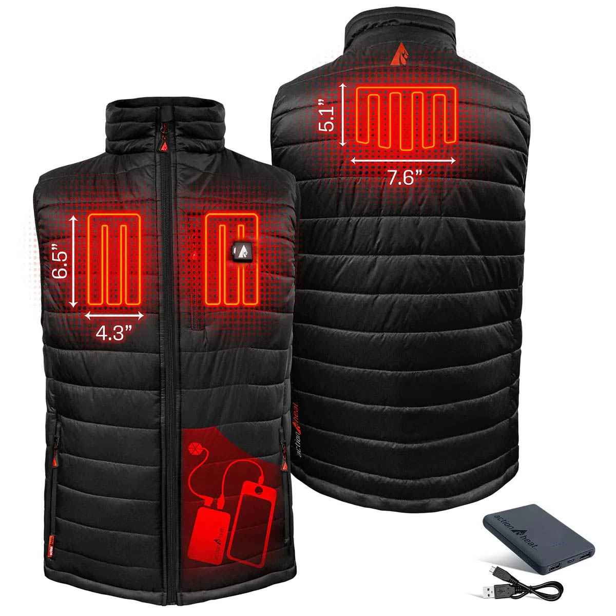 M/5 VOLT PUFFER VEST | BLACK