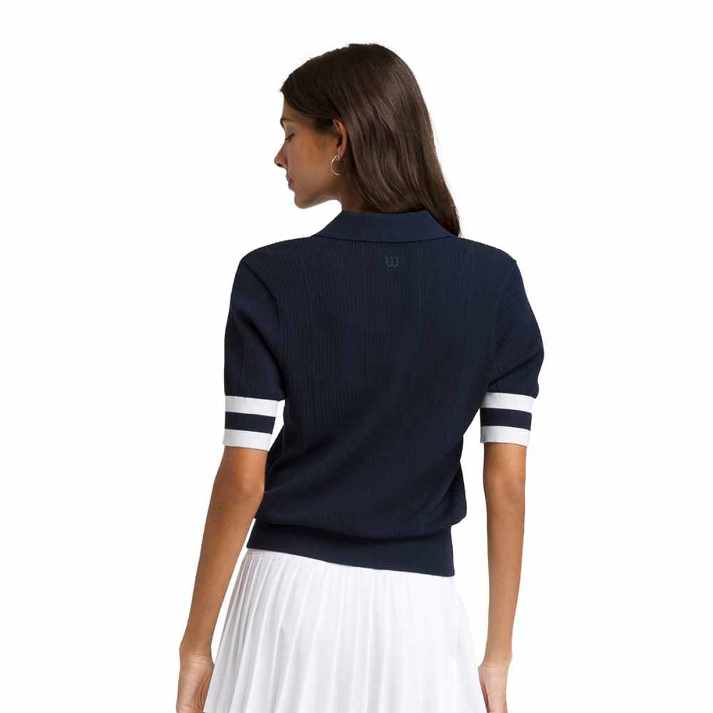 Wilson Womens Essex Polo Sport Tops in Blue Color