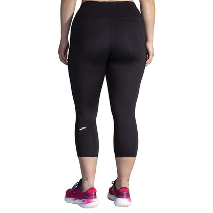 Brooks Womens Spark Capri Tights in Black Color
