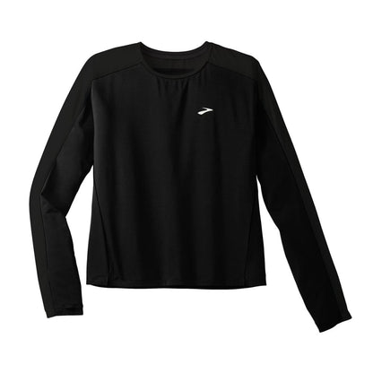 Brooks Womens Sprint Free Long Sleeve Tops in Black Color