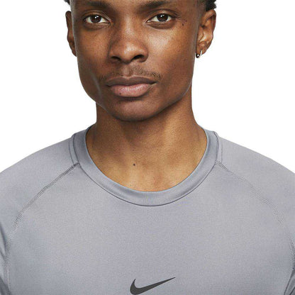 Nike Mens Pro Df short sleeve Tops in Grey Color