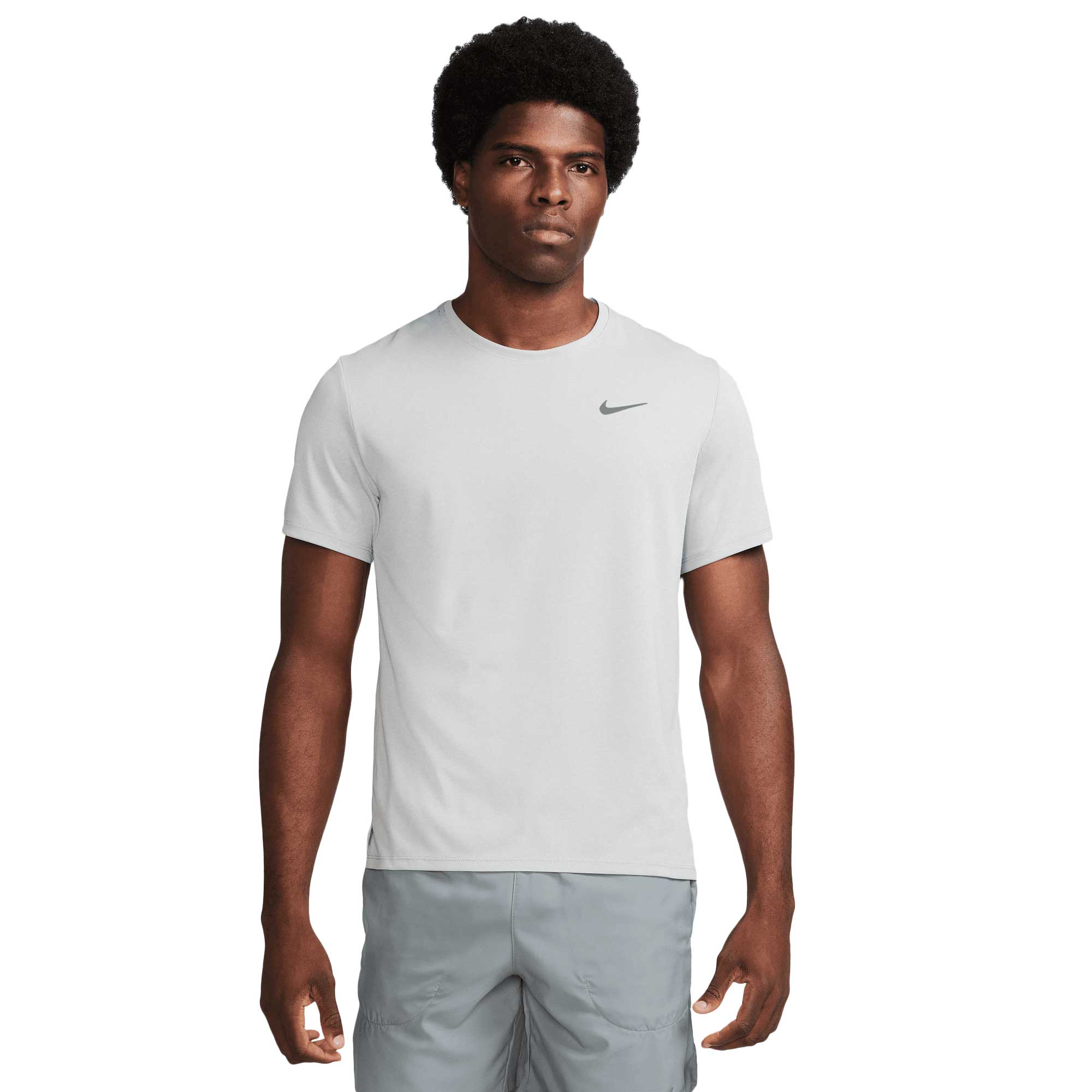 Nike Mens Df UV Miler short sleeve Tops in Grey Color