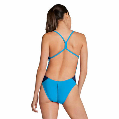 Speedo Womens Edge Splice Crossback Swimsuits in Blue Color
