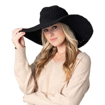 San Diego Hat Co. Womens Crochet Extra Large Hats in Black Color