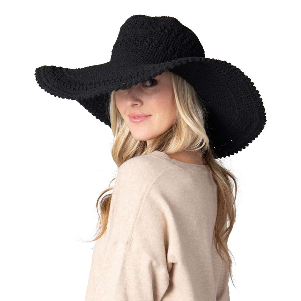 San Diego Hat Co. Womens Crochet Extra Large Hats in Black Color