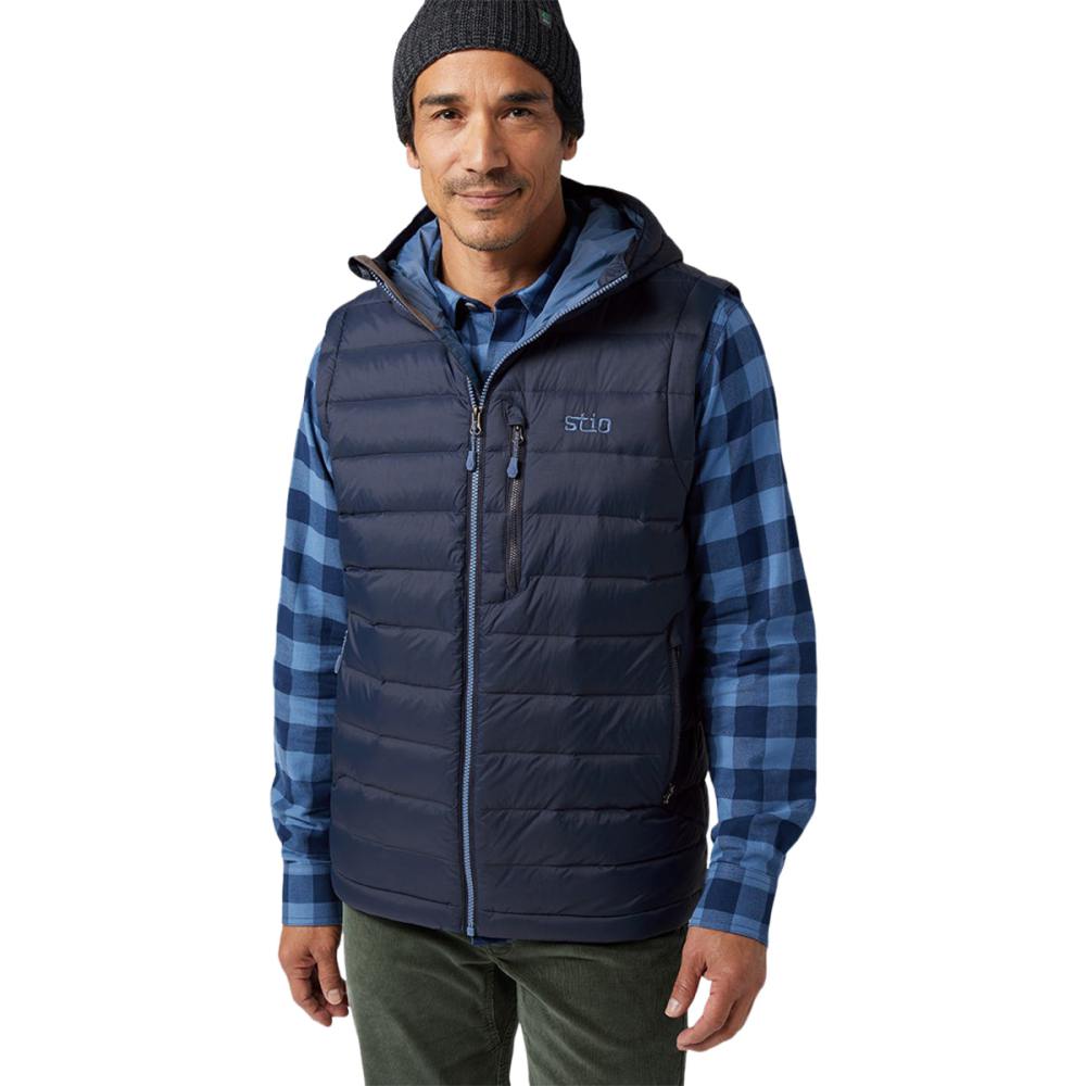Stio Mens Hometown Hooded Vest M Midlayer in Blue Color