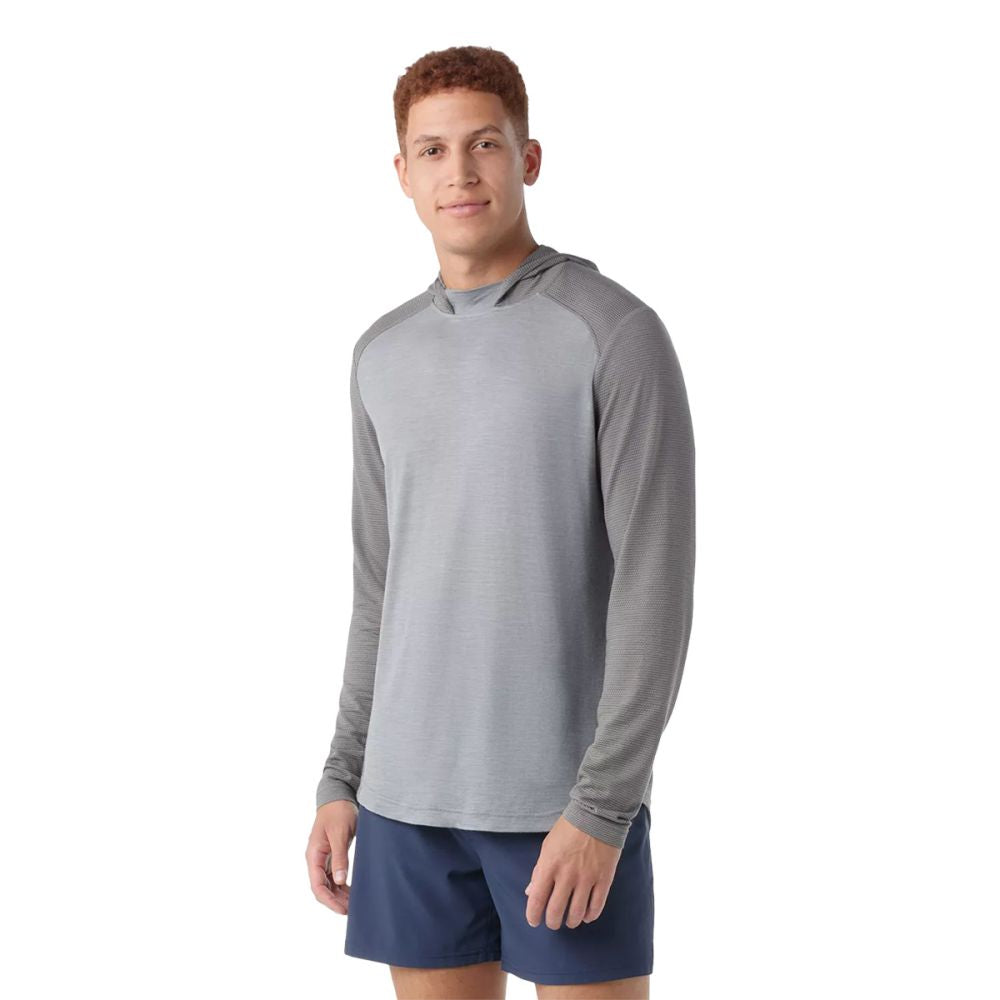 Smartwool Mens Active Mesh Hoodie Running Jackets in Grey Color