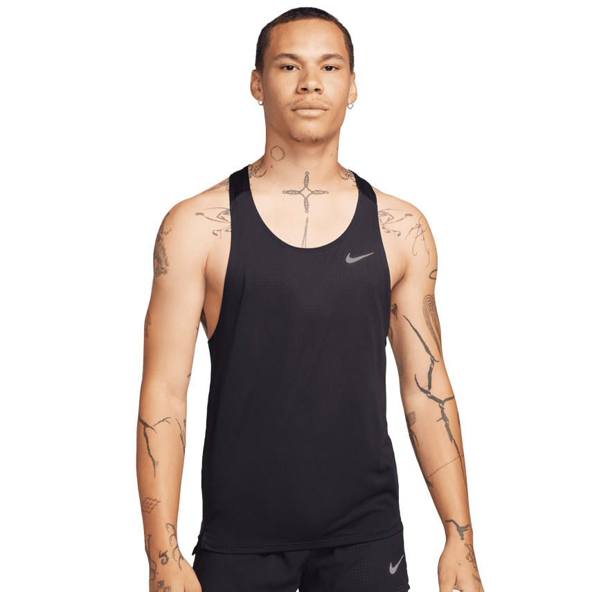 Nike Mens Fast Singlet Tops in Black Color