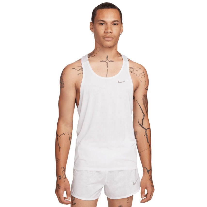 Nike Mens Fast Singlet Tops in White Color