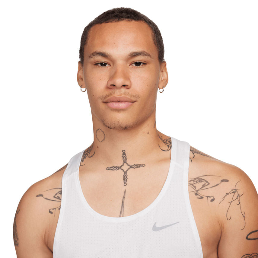 Nike Mens Fast Singlet Tops in White Color