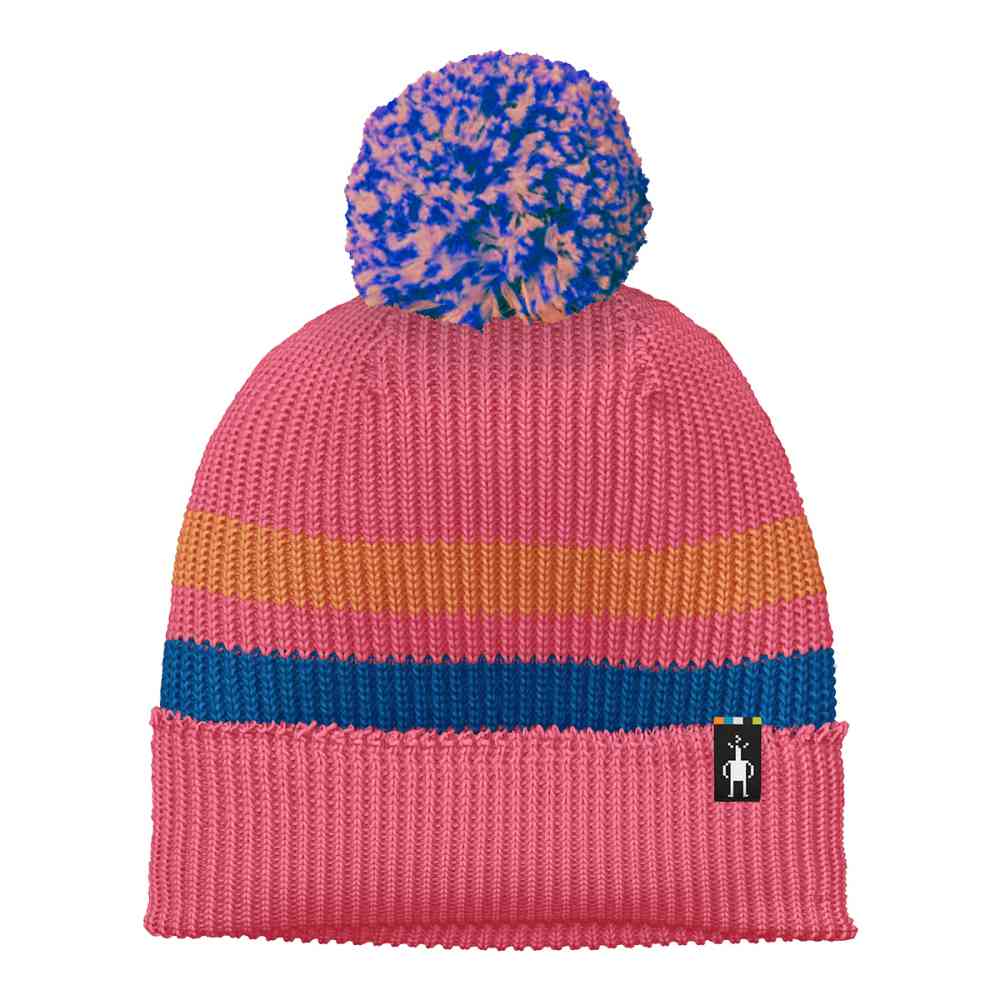 KIDS STRIPE POM BEANIE | N08-G.PINK