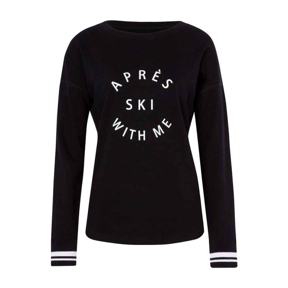 Fera Womens Apres Cuffed Tee Tops in Black Color