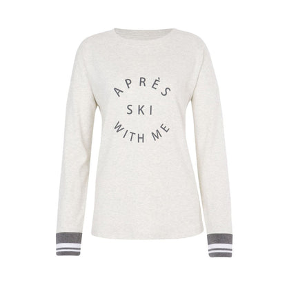 Fera Womens Apres Cuffed Tee Tops in White Color