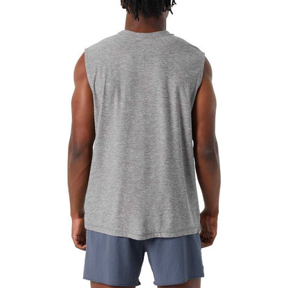 Vuori Mens Strato Muscle Tee Tops in Grey Color