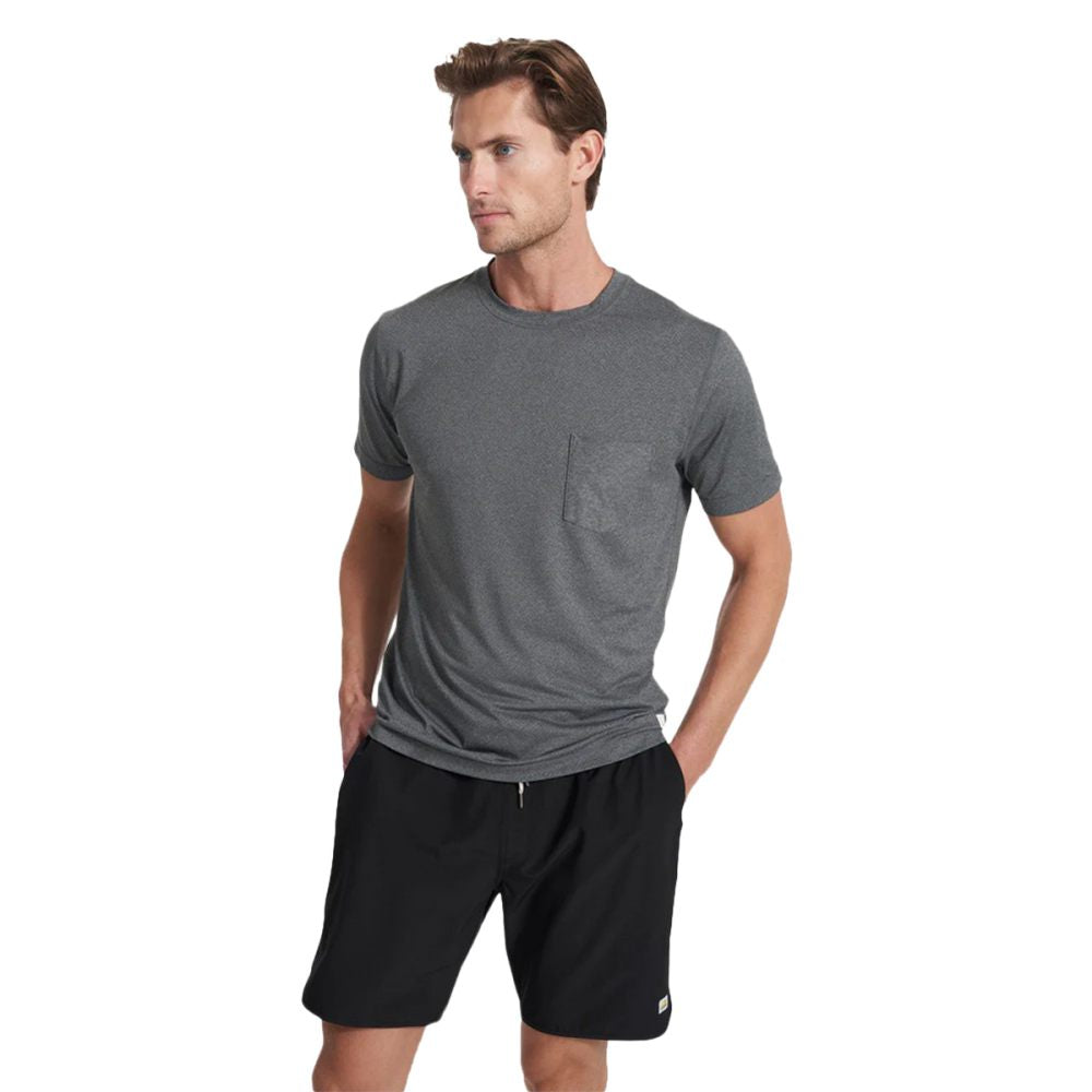 Vuori Mens Tradewind Performance Te Tops in Grey Color