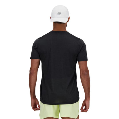 New Balance Mens Athletics Tshirt Tops in Black Color