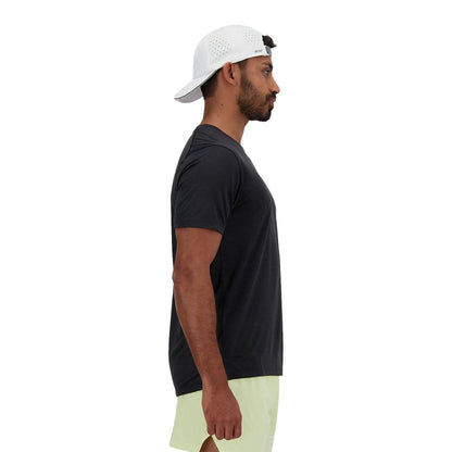 New Balance Mens Athletics Tshirt Tops in Black Color