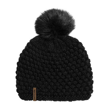SNOWFALL POM POM BEANIE | 101-BLACK