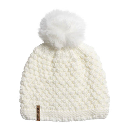 SNOWFALL POM POM BEANIE | 102-WHITE