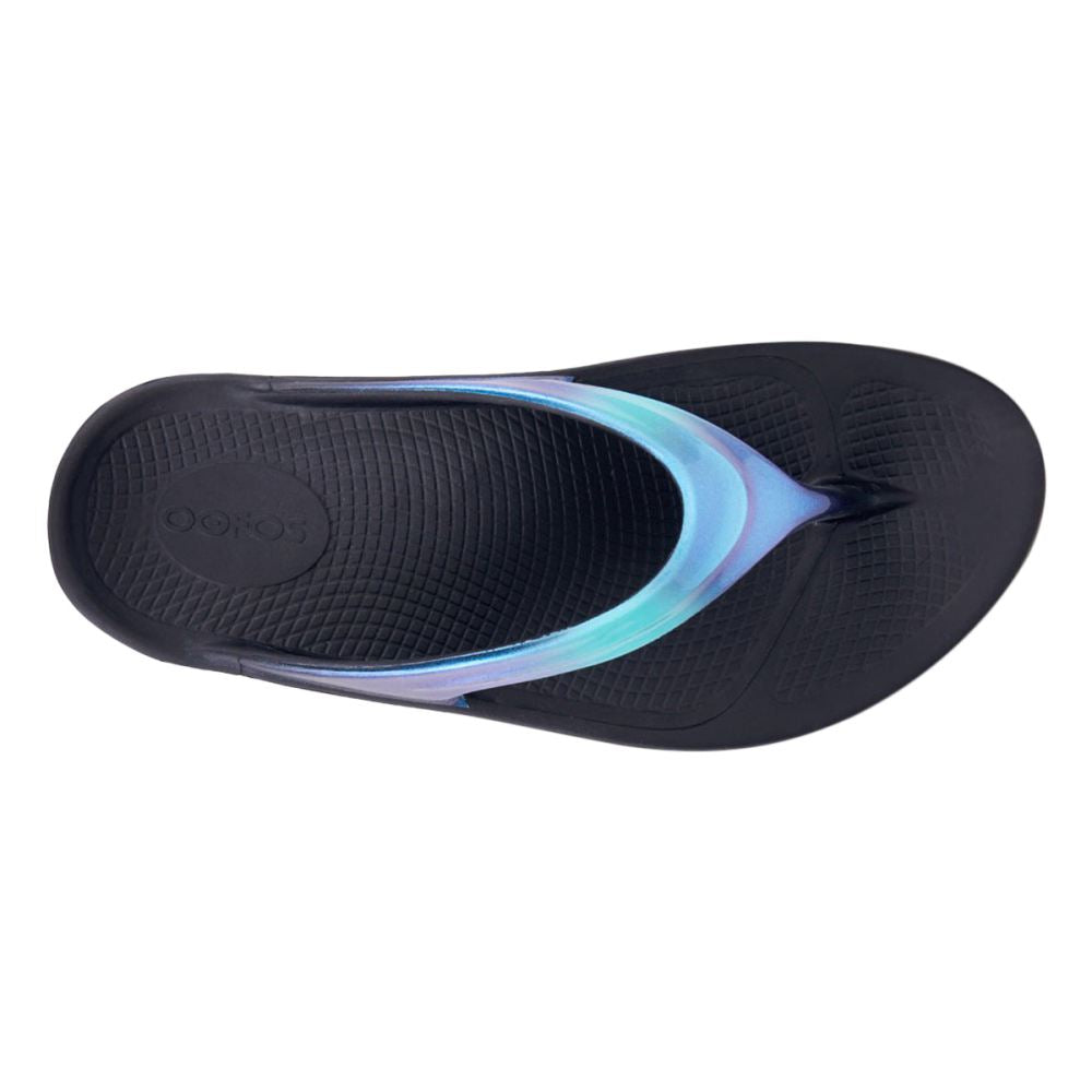 OOFOS OOLALA LUXE SANDAL | BLK/ATLANT