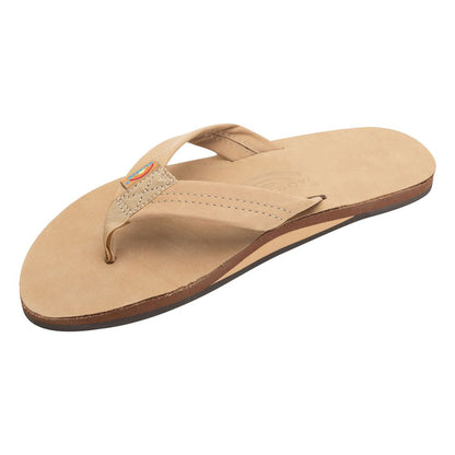 Rainbow Mens Premier/Classic Leather Flip-Flops in Brown Color