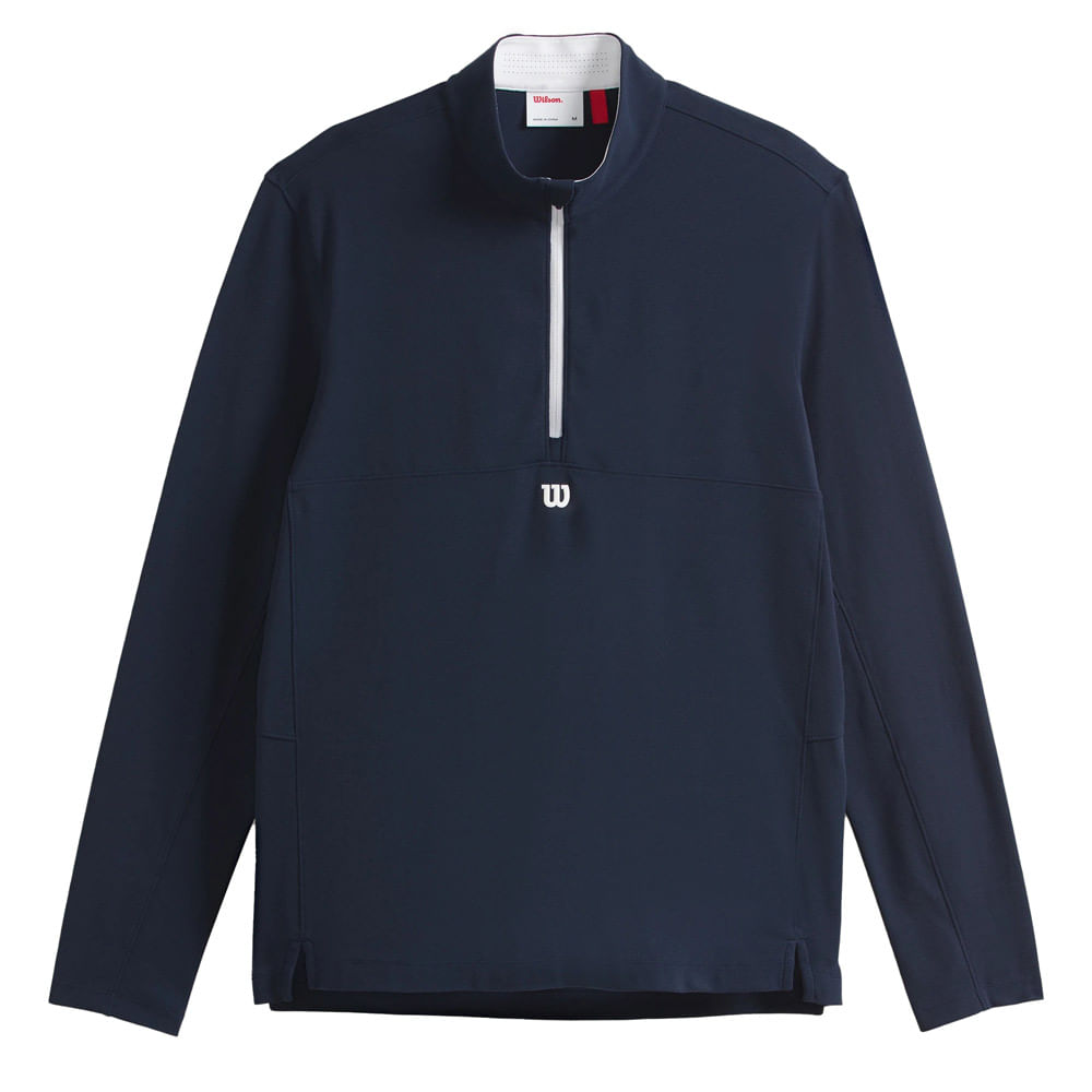 Wilson Mens Elevate Perf 1/2 Zip Tops in Blue Color
