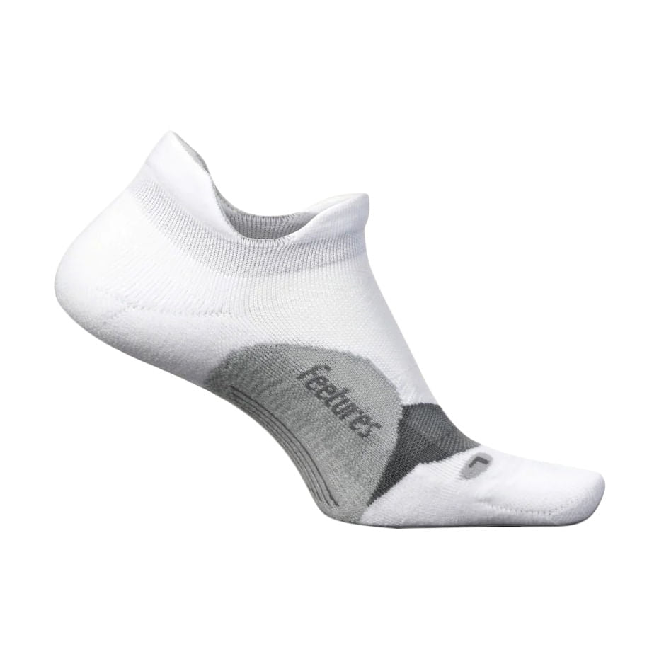 Feetures Unisex Elite Light Cushion Nosh Socks in White Color