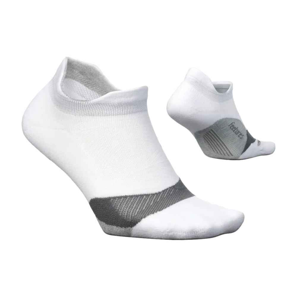Feetures Unisex Elite Light Cushion Nosh Socks in White Color
