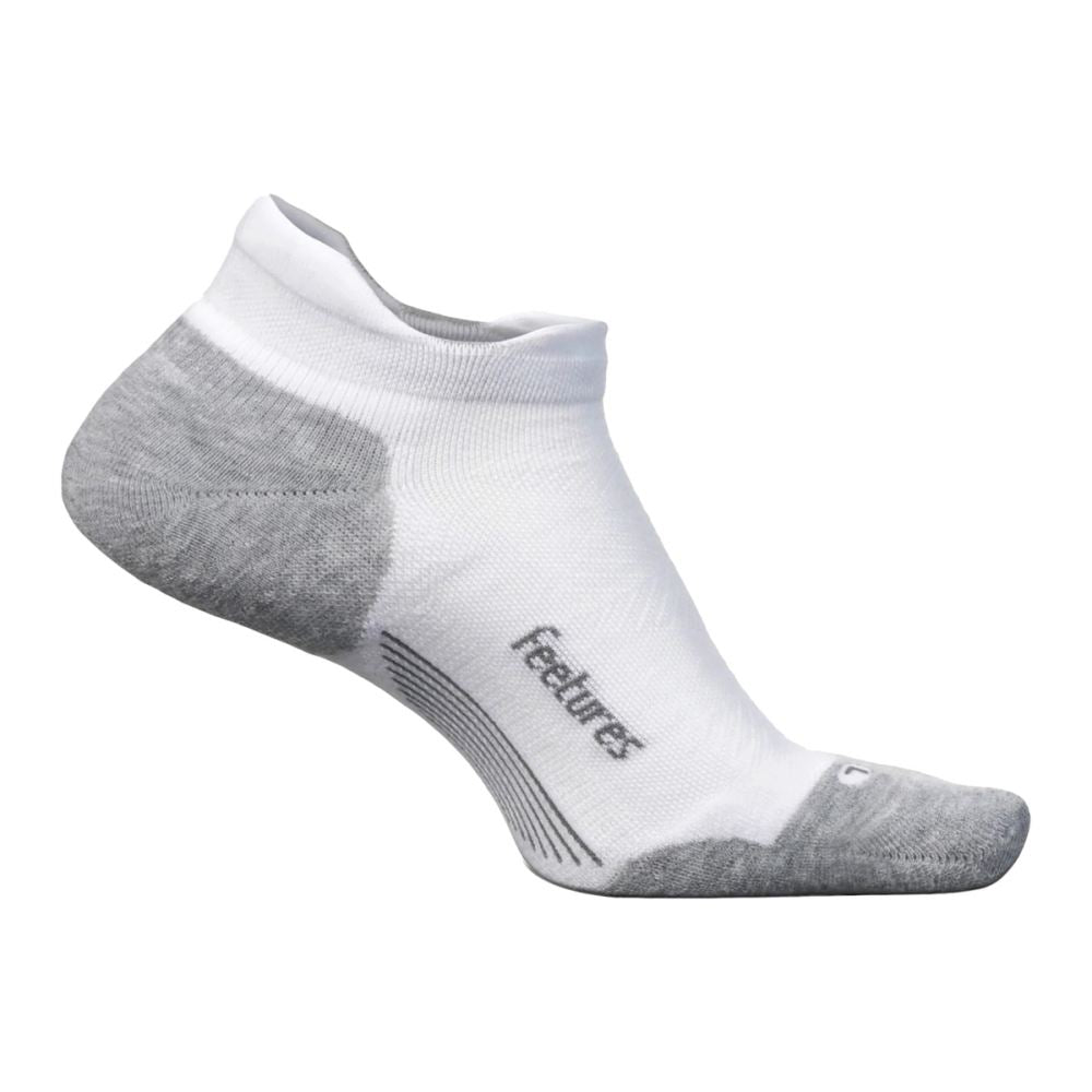 Feetures Unisex Elite Max Cushion No Sho Socks in White Color
