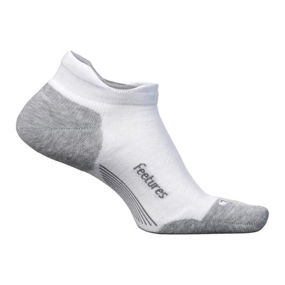 Feetures Unisex Elite Max Cushion No Sho Socks in White Color