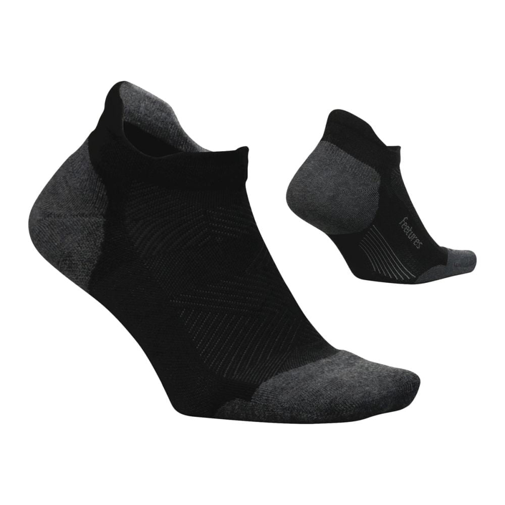 Feetures Unisex Elite Max Cushion No Sho Socks in Black Color