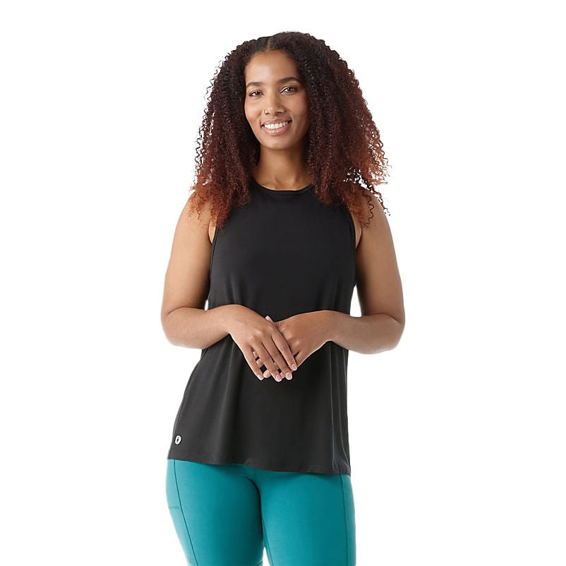 Smartwool Womens Active Ul High Neck Ta Tops in Black Color