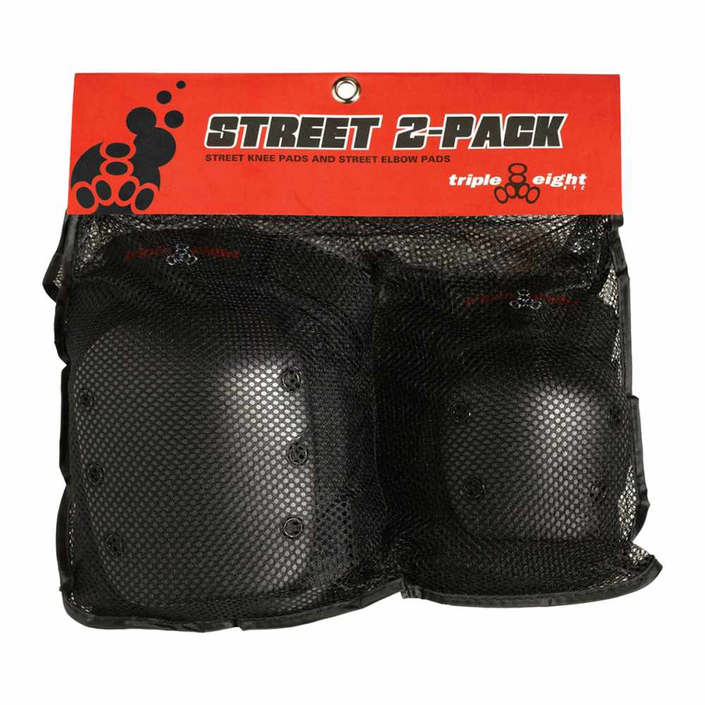Triple Eight Street Protective 2-Pk Skateboarding Pads in Black Color