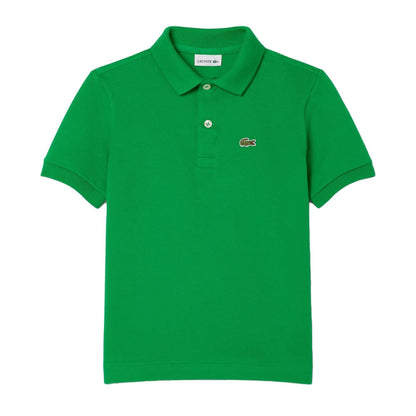 Lacoste Kids Pique Polo Tops in Green Color